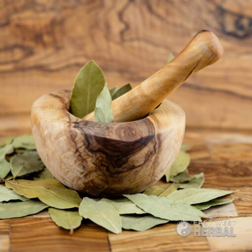 Bay Leaf Powder in a brown bowl